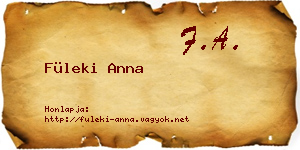 Füleki Anna névjegykártya